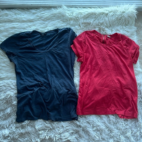 J. Crew bundle of 2 red and blue shirts size xs and small - Picture 1 of 3